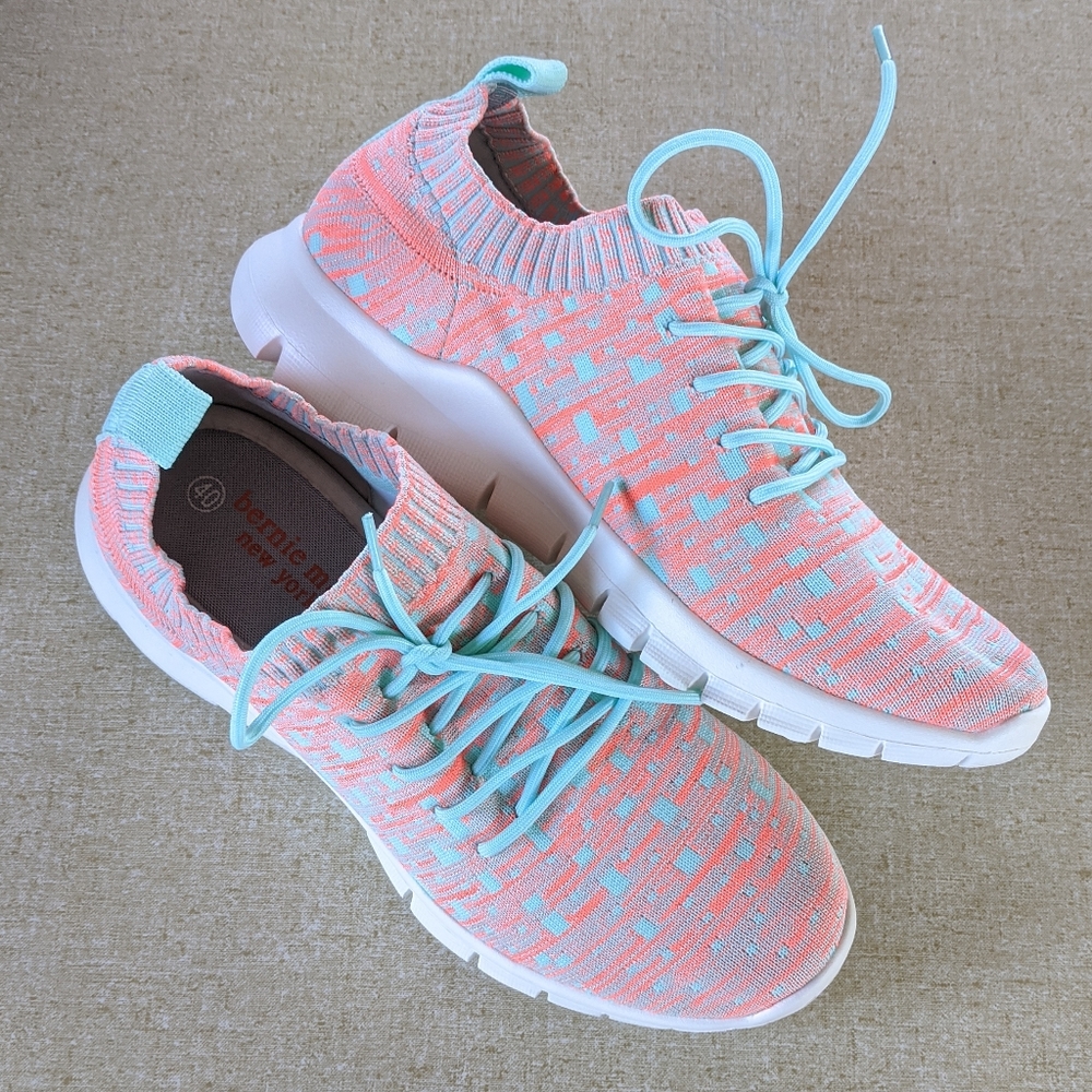 Bernie Mev 40 Sneakers Coral Aqua Fabric